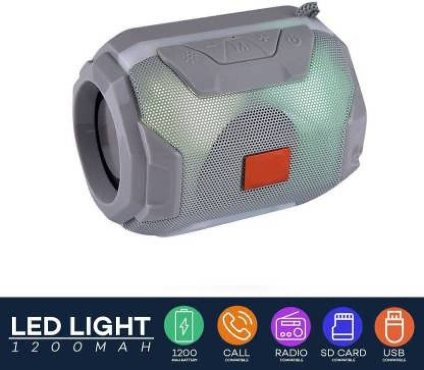 Wireless Bluetooth Speaker with Mic, FM Radio, AUX/USB/TF Support & 6Hrs Playtime – Hands-Free Calling & Rechargeable Battery