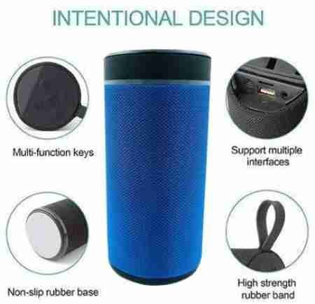 KT-125 Mini Handy Bluetooth Speaker | Portable, Splash-Proof, High Bass Sound, FM Radio, TF Card Slot, Built-in Mic, with inbuilt Phone Stand