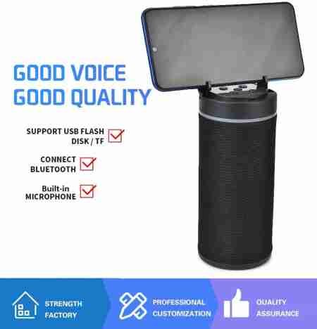 KT-125 Mini Handy Bluetooth Speaker | Portable, Splash-Proof, High Bass Sound, FM Radio, TF Card Slot, Built-in Mic, with inbuilt Phone Stand