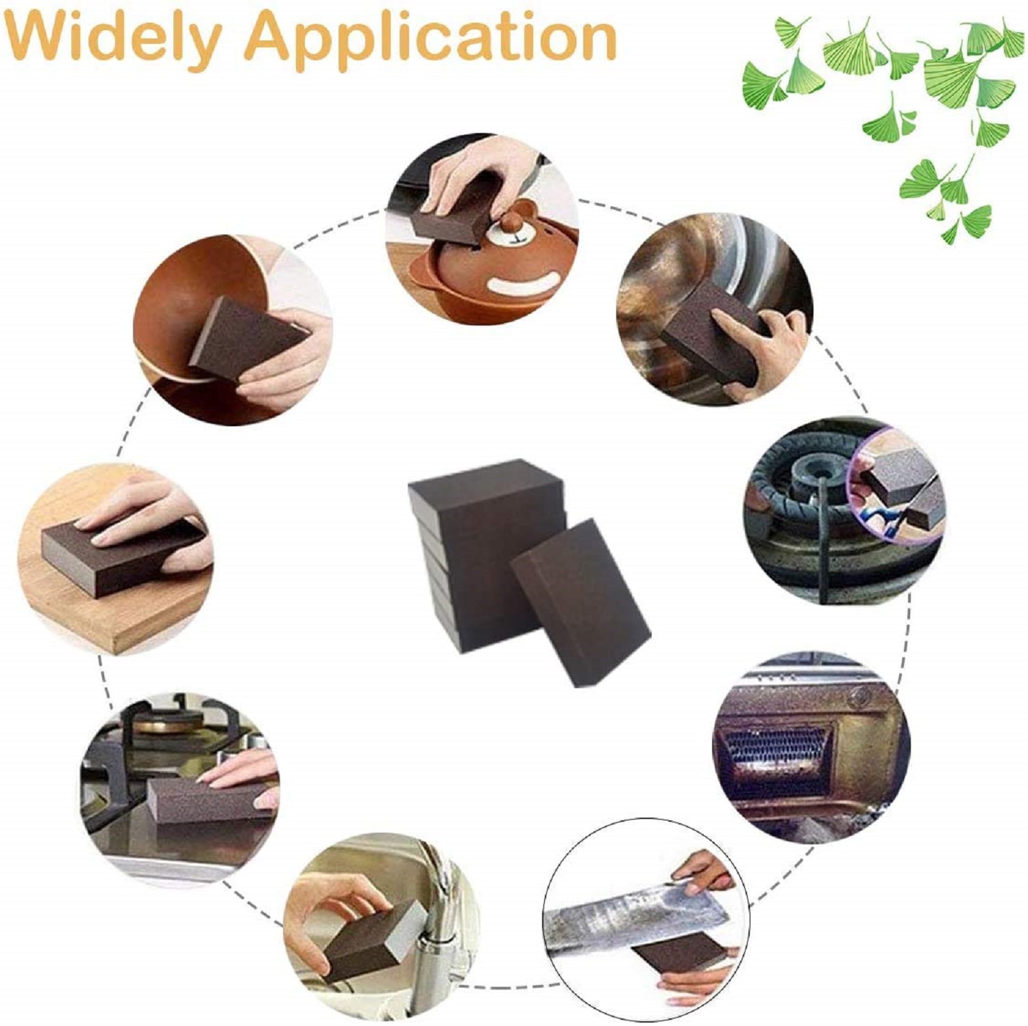 Emery Magic Brown Sponge Deep Cleaner of Kitchen Tools, Gas Stove, Utensils (MOQ 2 Pcs)