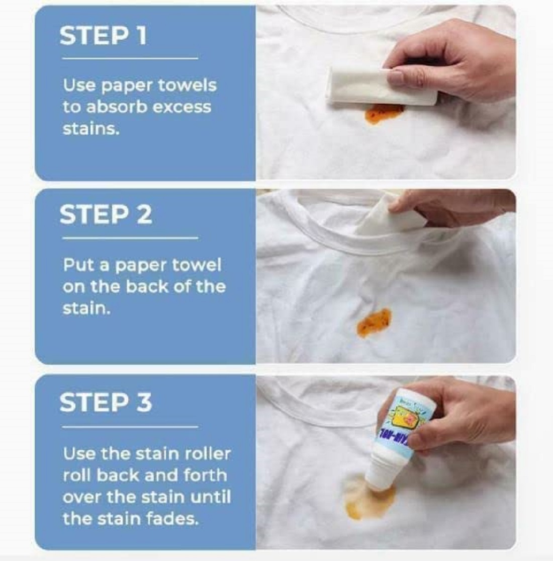 Stain Remover for Clothes | Multi-Purpose Roll Bead Fabric Clothes Stain Remover Pan | Instant Stain Remover for Cotton, Linen, Polyester, Blended Fabric, Denim, Down Jacket etc.