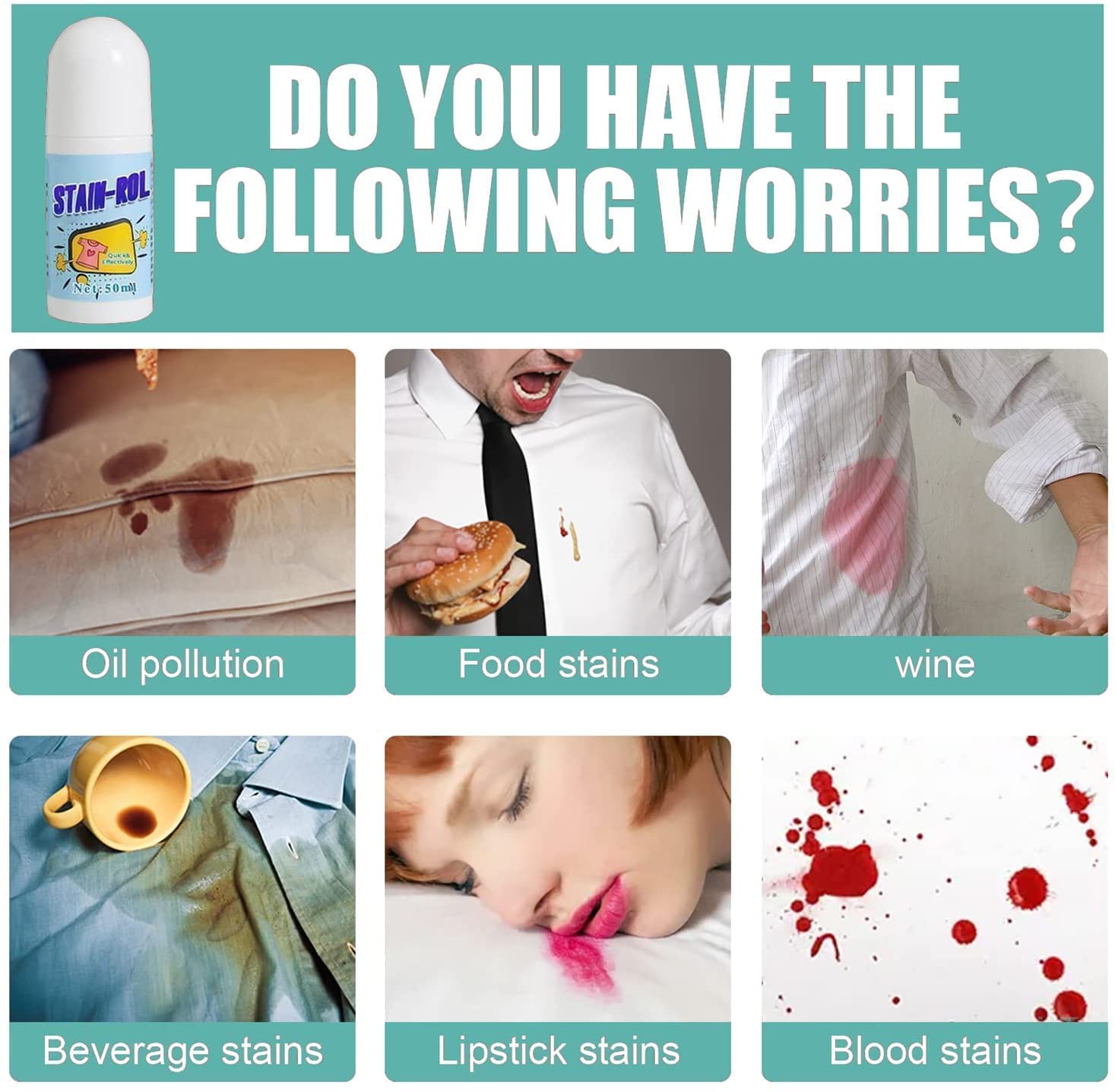 Stain Remover for Clothes | Multi-Purpose Roll Bead Fabric Clothes Stain Remover Pan | Instant Stain Remover for Cotton, Linen, Polyester, Blended Fabric, Denim, Down Jacket etc.