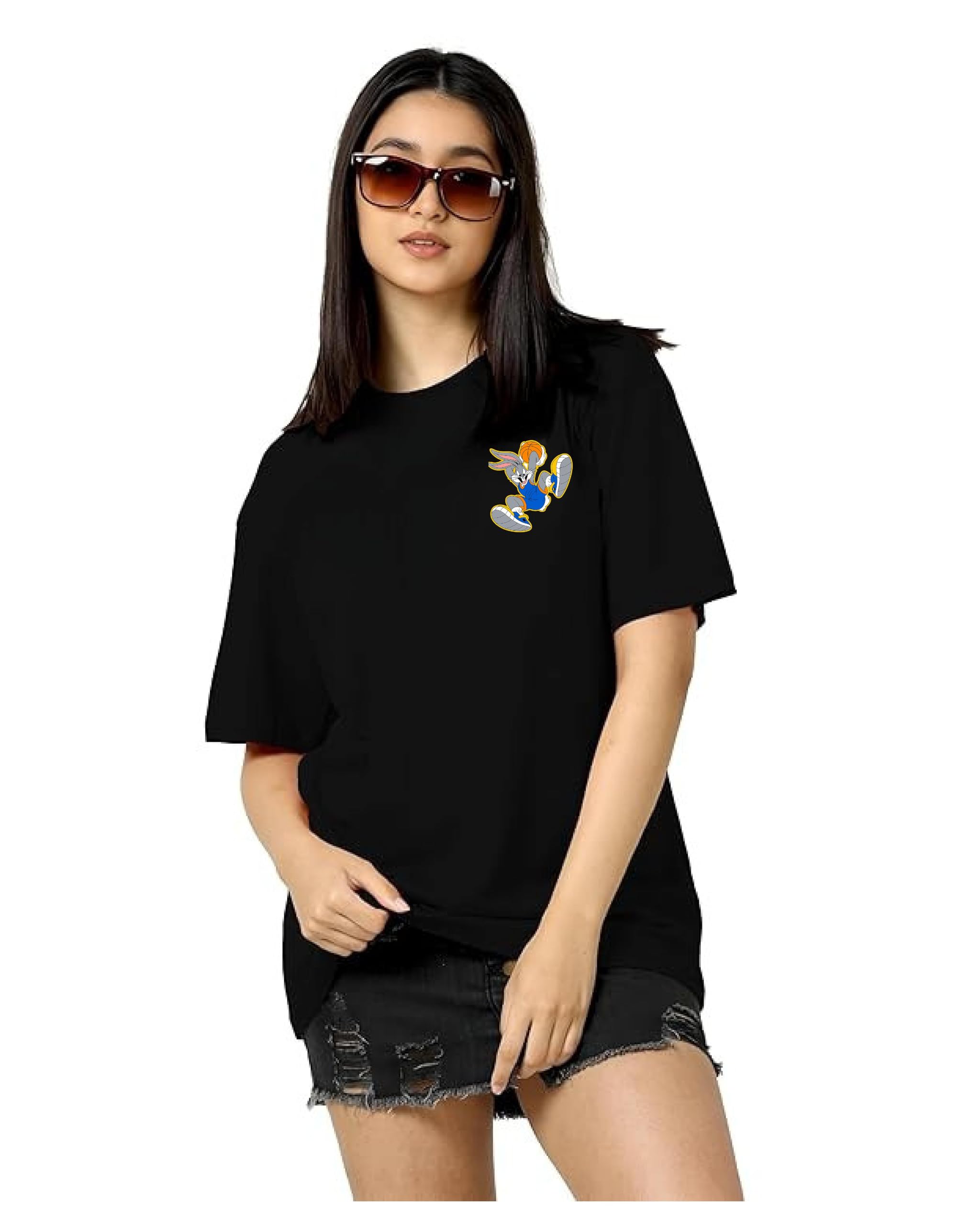 Stylish Graphic Tee for Women – 100% Cot...