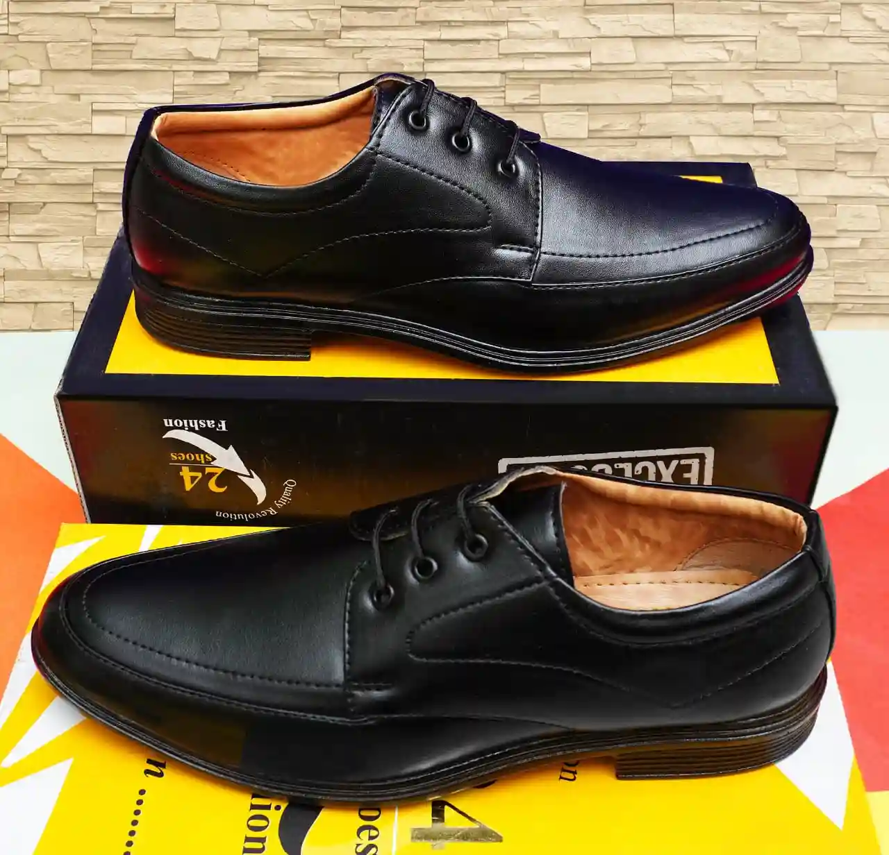 Latest Stylish Men Formal Shoes|Black Derby Shoes|Office Shoes For Men's & Boys - Black