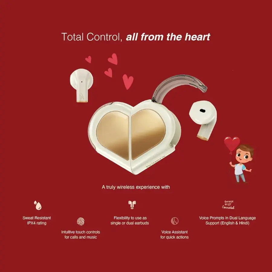 Fingers Wireless Earbuds Heart Twist