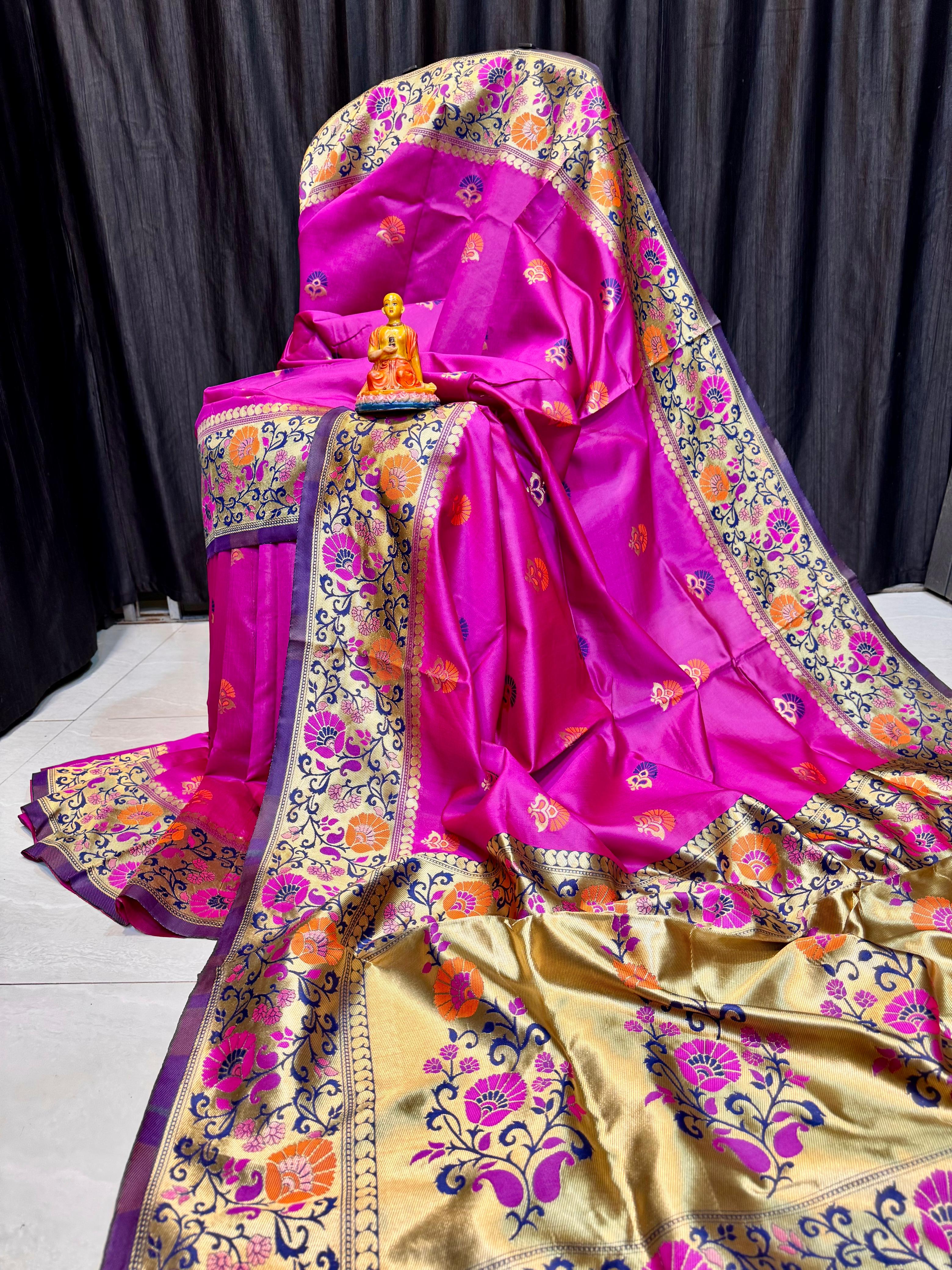 Premium Paithani Silk Saree Soft Blouse...