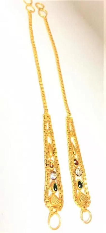 Ear chain (kanoti) FULL GOLDEN MEENA gol...