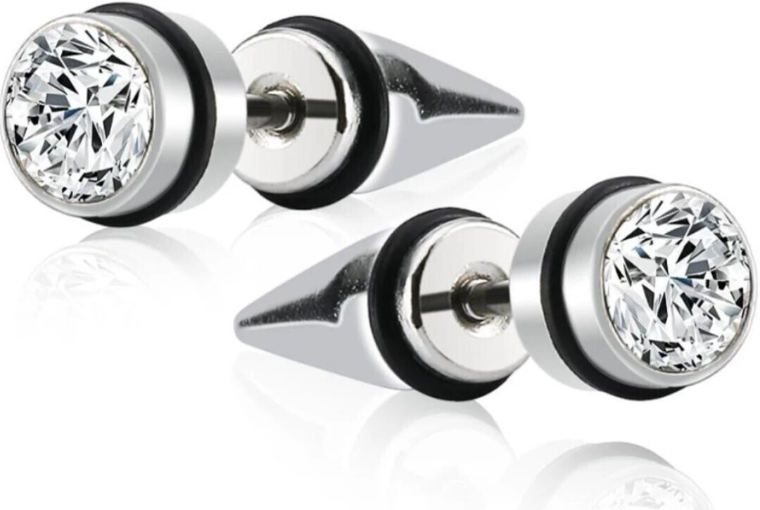 Mens Jewellery Valentine Silver Black Bali Mens Earing For Men Boys / Boyfriend