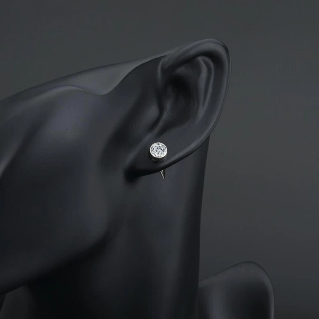 Mens Jewellery Valentine Silver Black Bali Mens Earing For Men Boys / Boyfriend