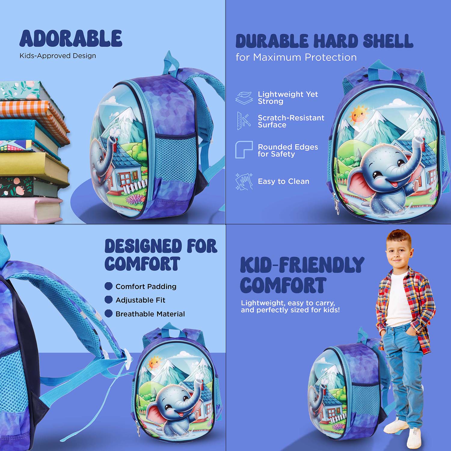 Kids School Backpack Hard Shell Cartoon Design