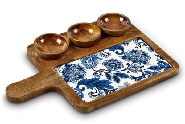 Premium Mango Wood Serving Platter With...