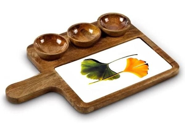 Elegant Mango Wood Appetizer Platter Wit...