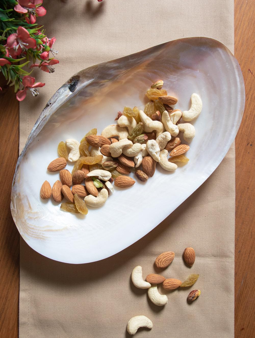 Handcrafted Mother of Pearl Sea Shell Decorative Serving Tray Set of 2