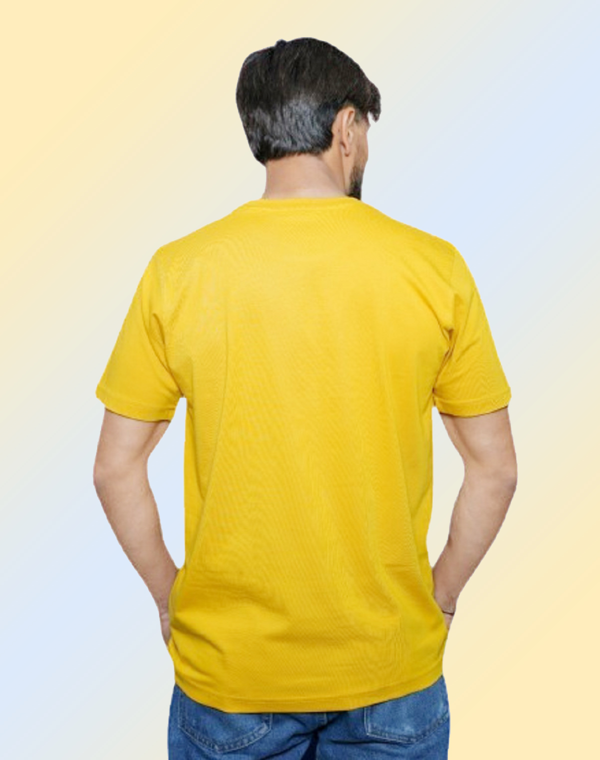 Premium Mustard Yellow Round Neck Pure Cotton Half Sleeves Regular Fit Solid T-Shirt for Men | Relaxed Fit Casual Wear | Chest Logo Print | Branded Box Packaging