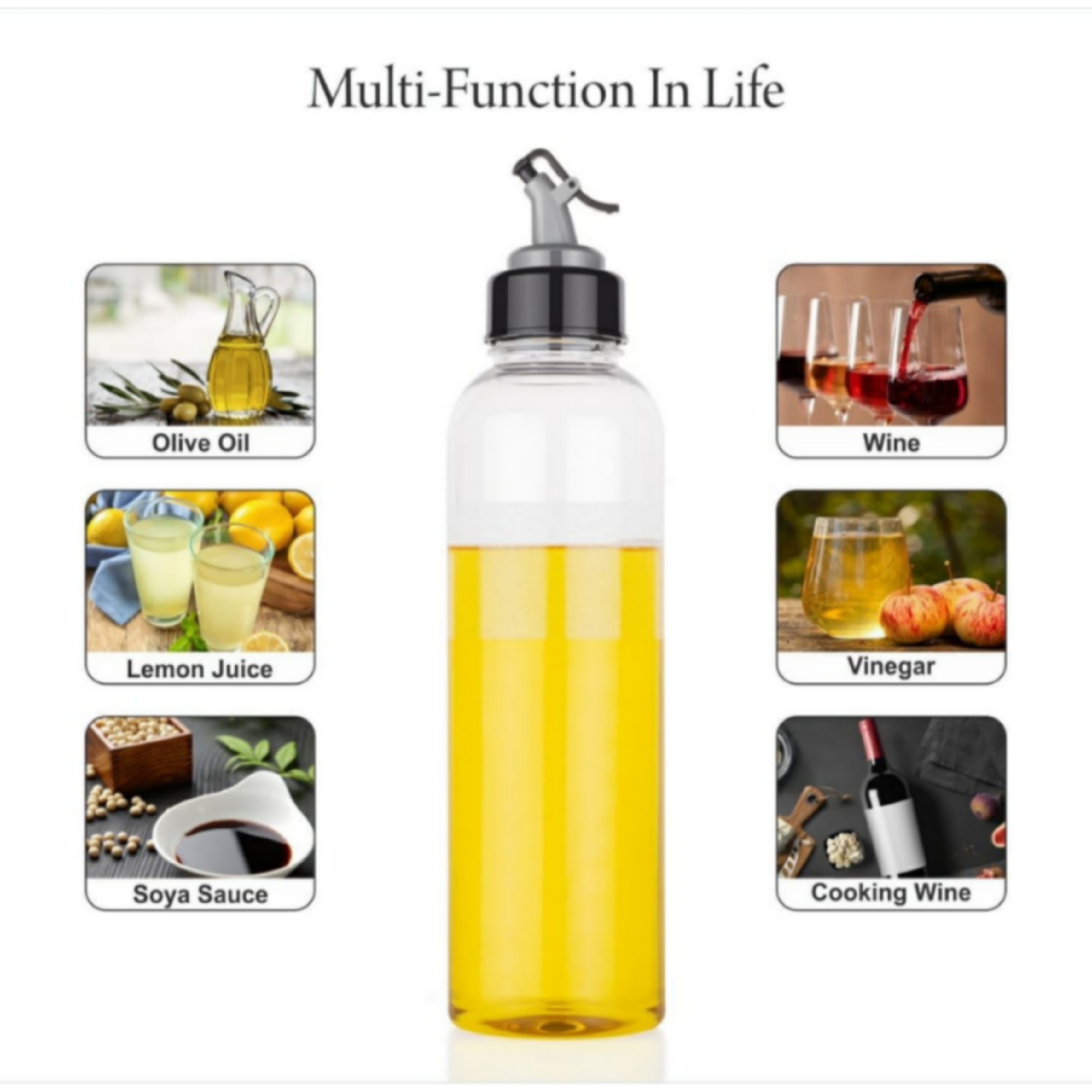 Transparent Plastic Oil Dispenser 1 Litre