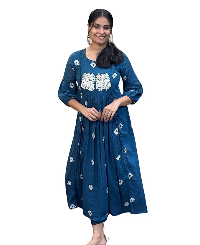 Women's Cotton Hand Block Printed Anarka...