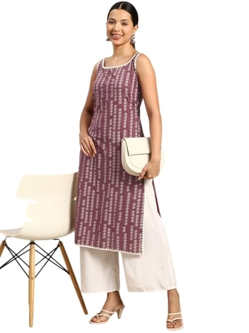 Women's Rayon Printed Straight Kurti Pan...