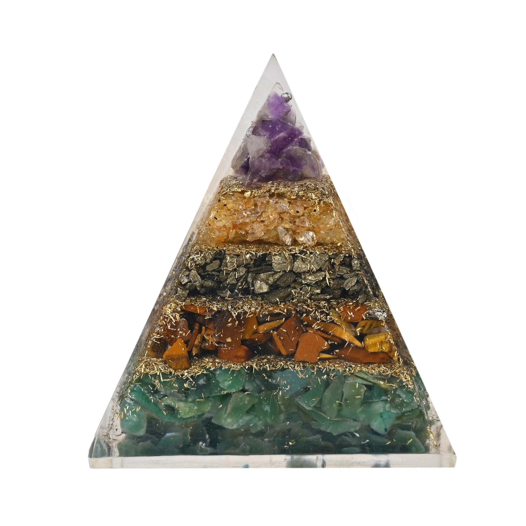 Natural Multi-Stone Money Magnet Pyramid...