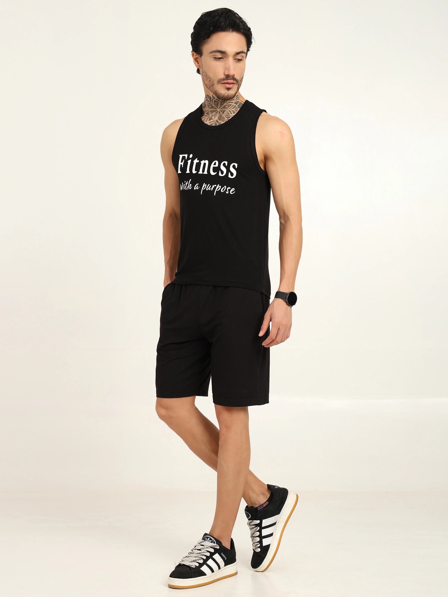 Men’s Bamboo Gym Vest – Soft, Breathable Workout Tank in Black