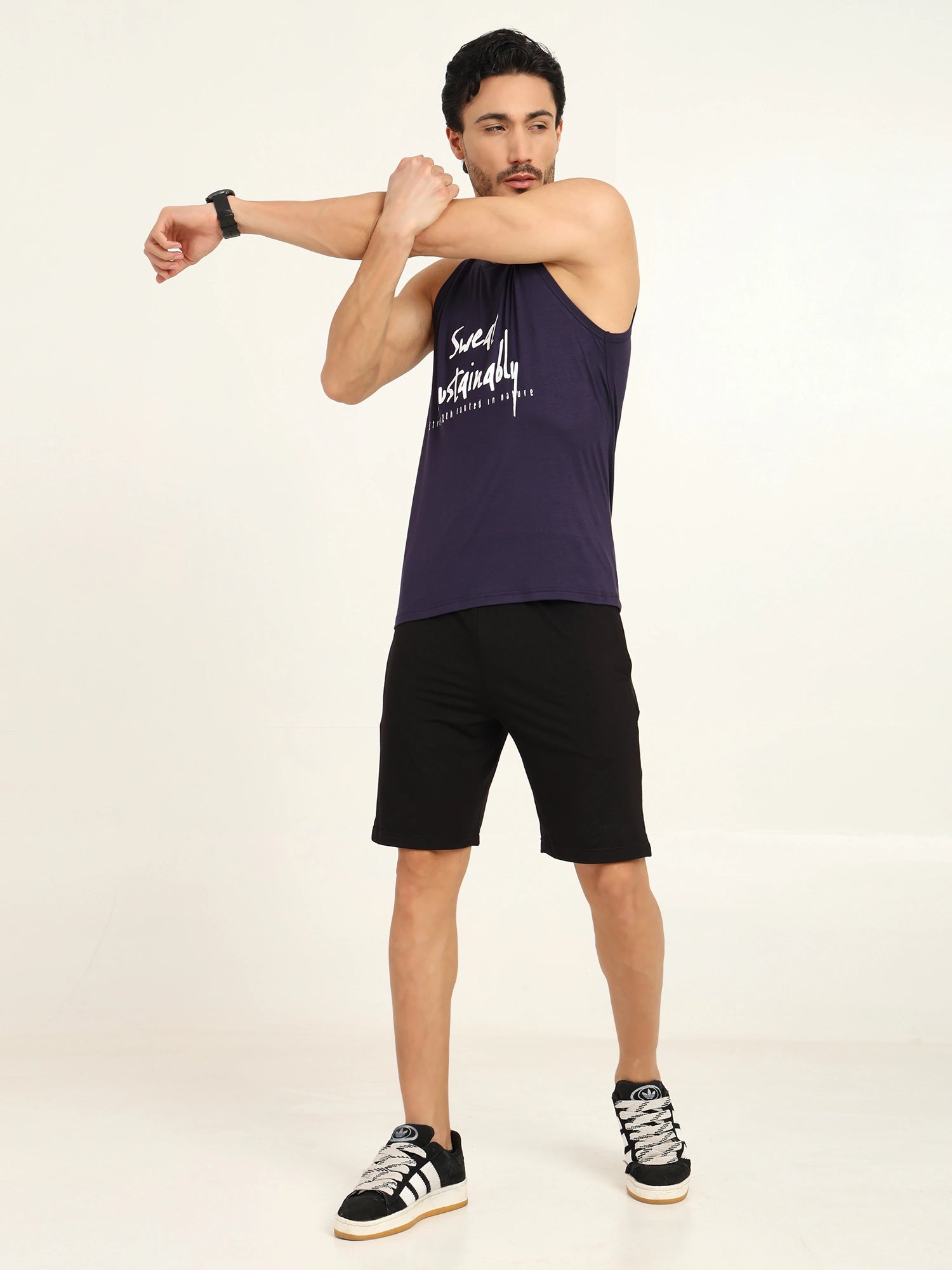 Men’s Bamboo Gym Vest – Soft, Breathable Workout Tank in Navy Blue