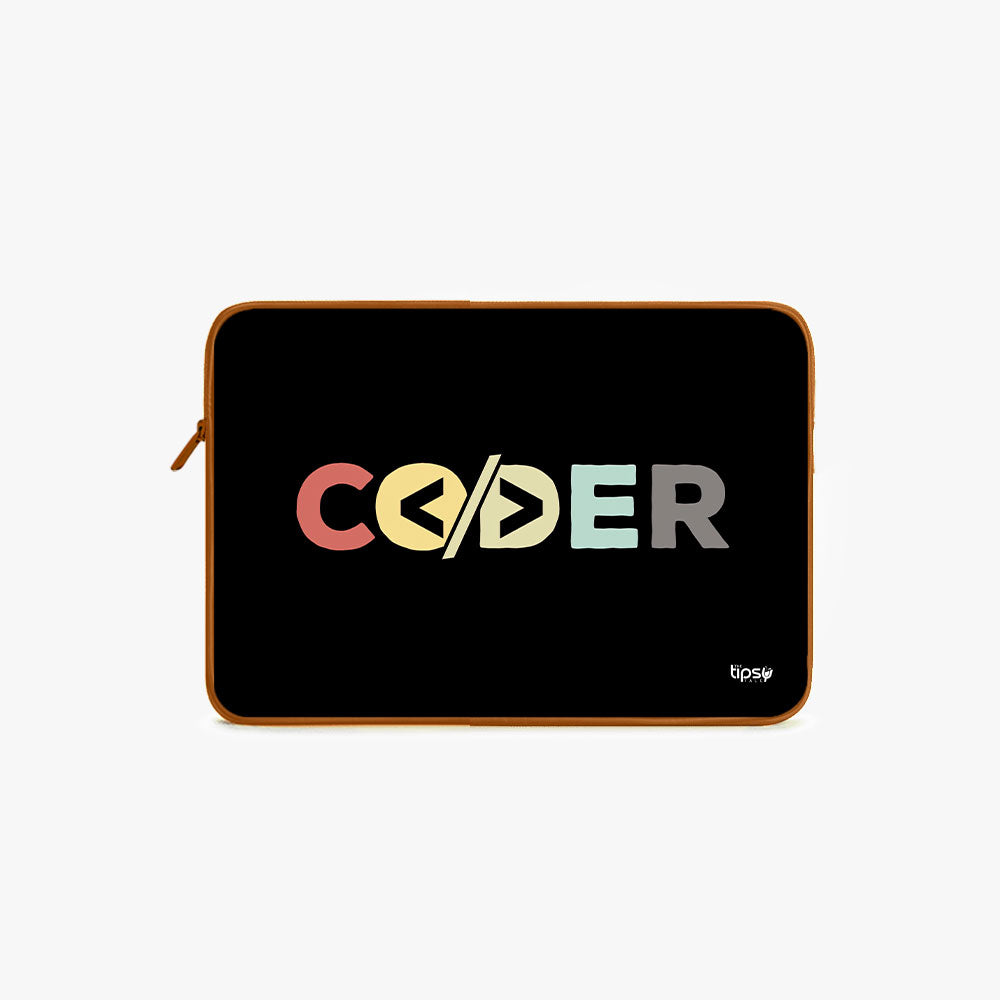 "CODER: IT PERSON" Laptop Sleeves:Bold M...