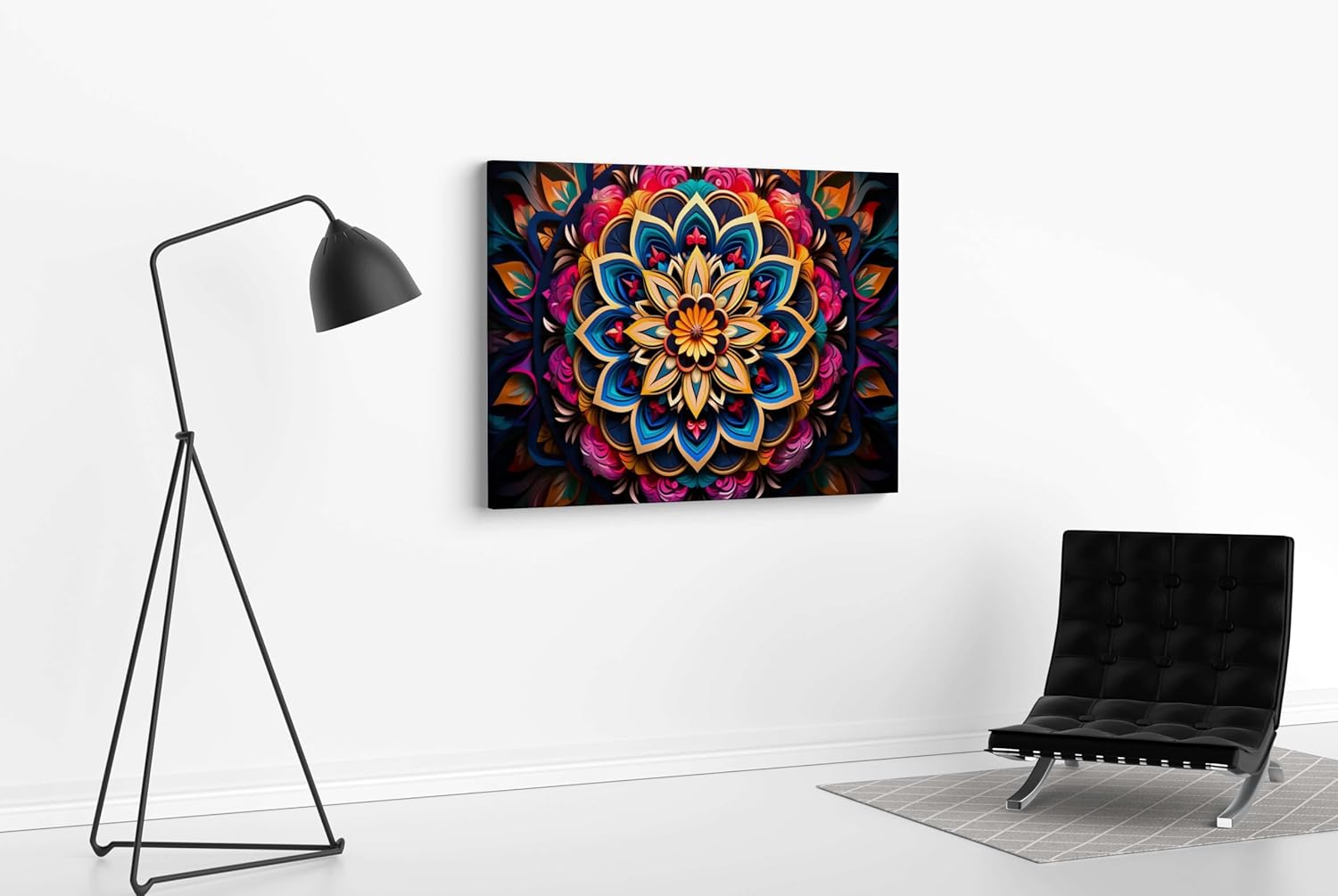Mandala Art Canvas Painting with Frame – Wall Art