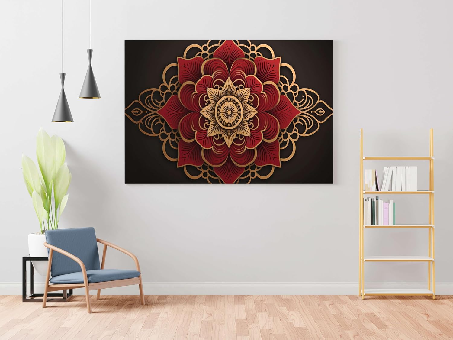 Mandala Art Canvas Painting with Frame – Wall Decor