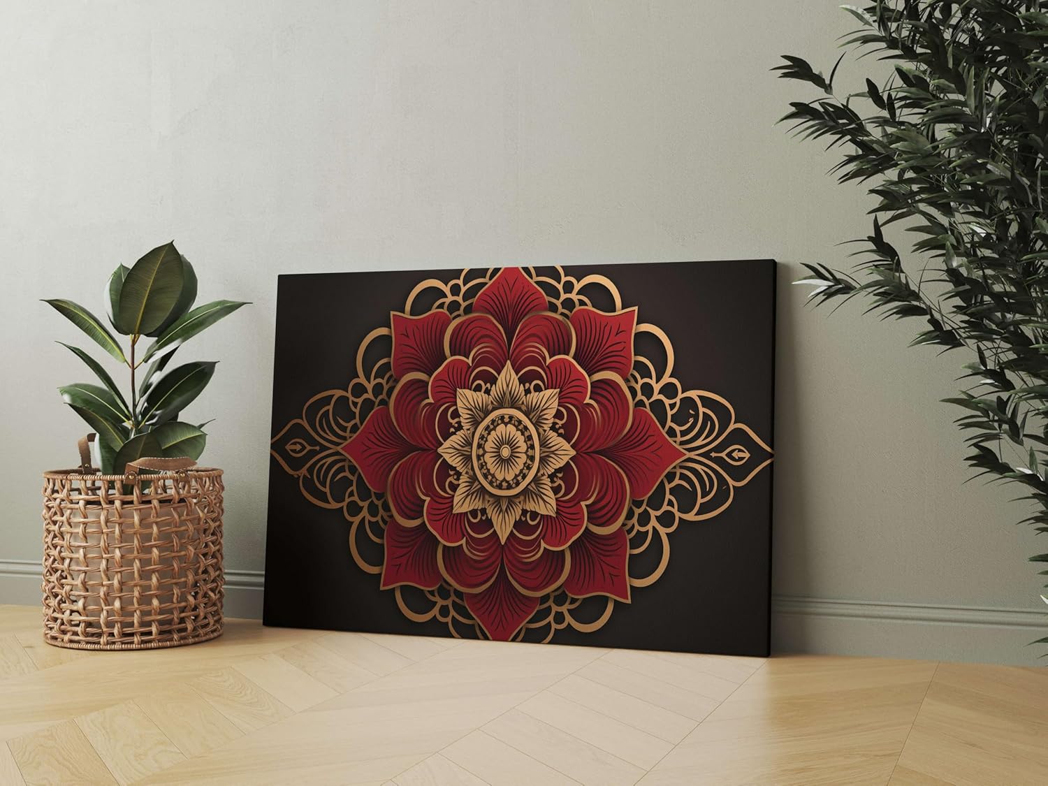 Mandala Art Canvas Painting with Frame – Wall Decor