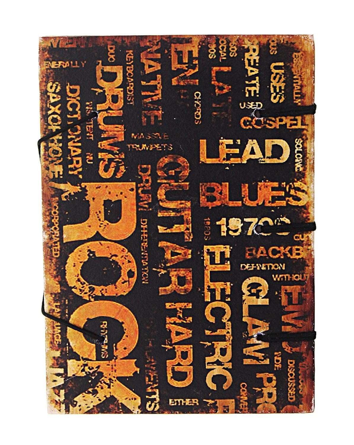 Handmade Printed Cardboard Journal Diary with String Closure