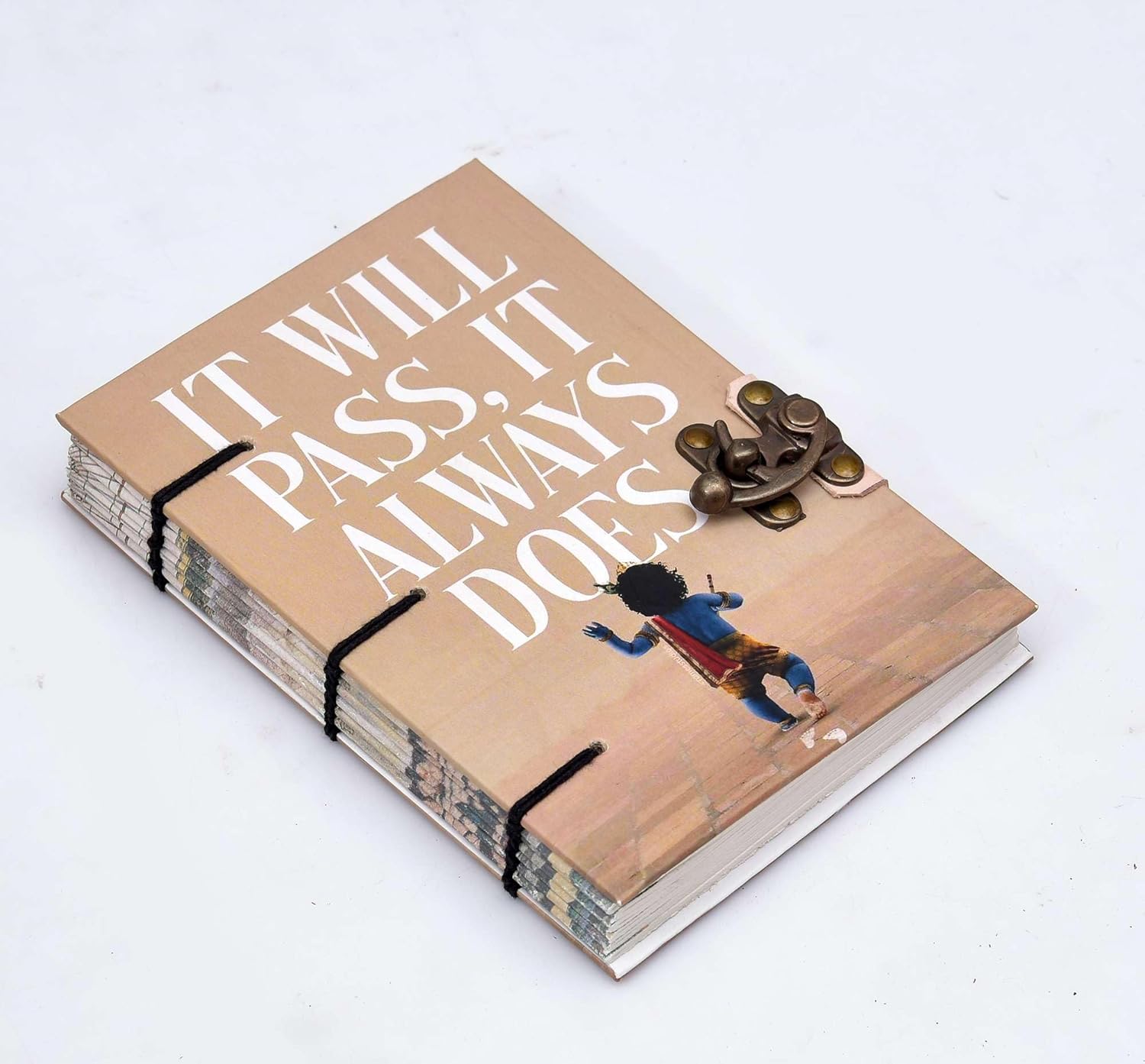 Handmade Printed Cardboard Journal Diary With Buckle Lock 200 Pages