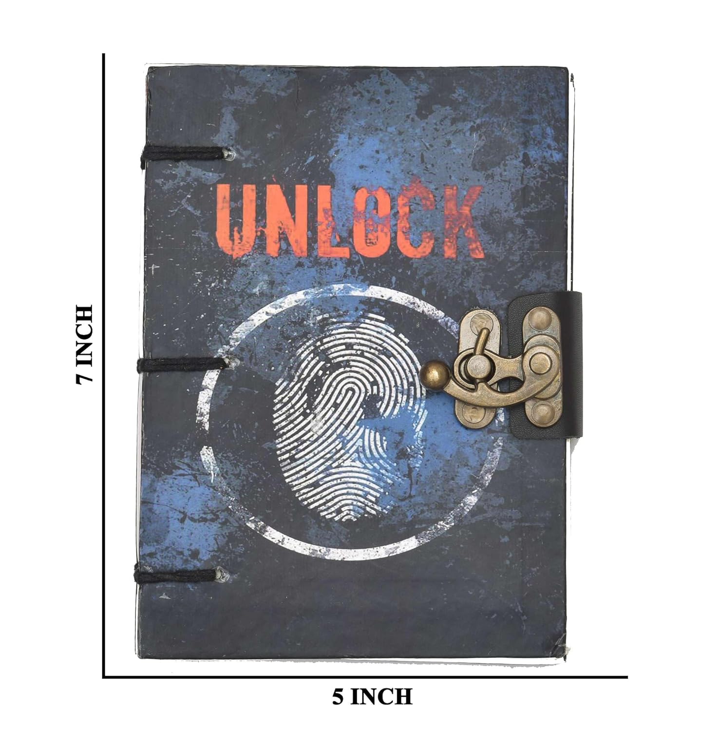 Handmade Printed Cardboard Journal With Buckle Lock Unruled 200 Pages