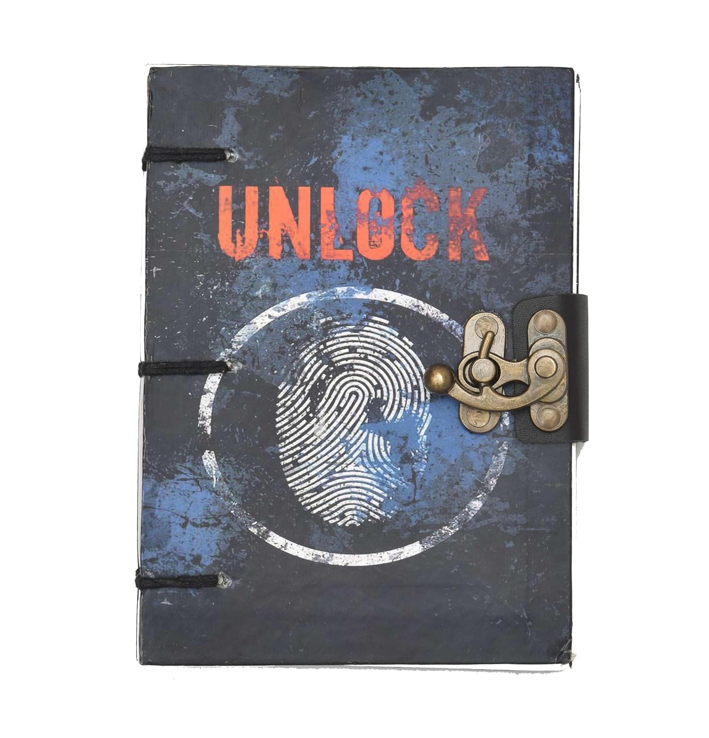 Handmade Printed Cardboard Journal With Buckle Lock Unruled 200 Pages