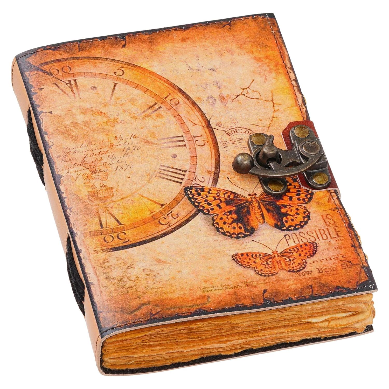 Vintage Handmade Genuine Leather Diary String Closure