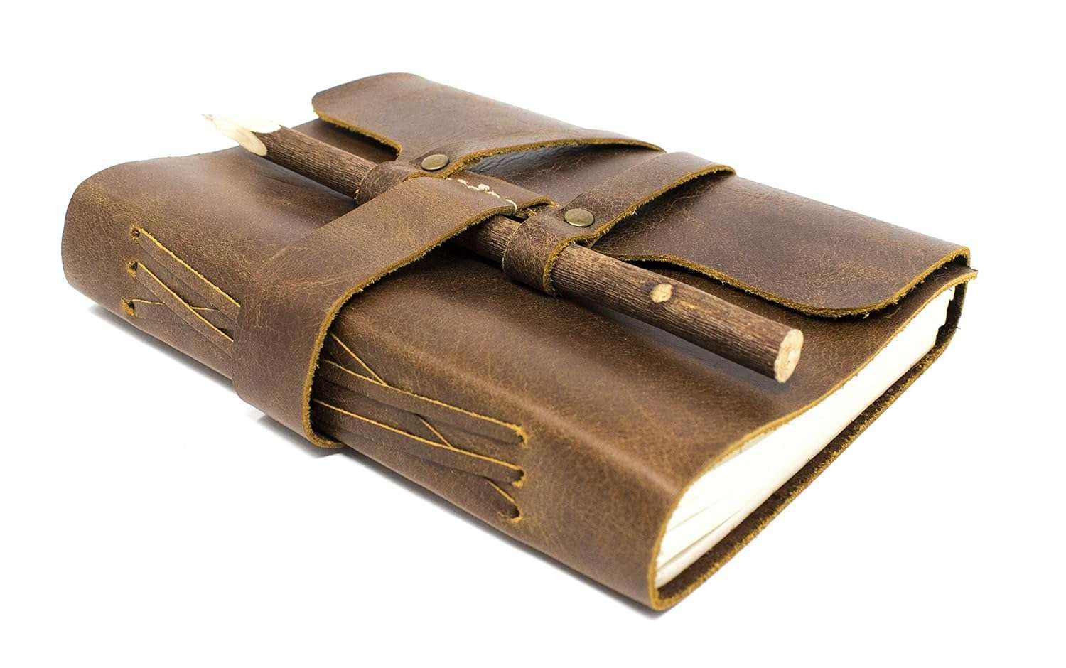 Leather Journal with Antique String Closure Handmade 200 Pages