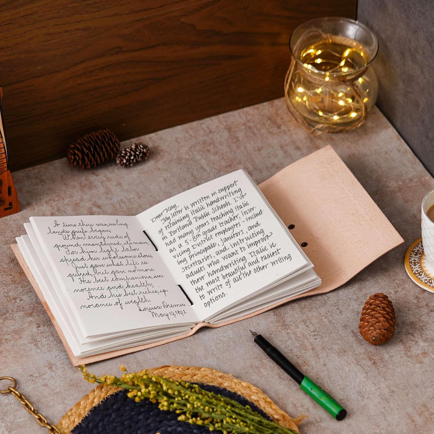 Vintage Handmade Leather Diary Journal – 200 Unruled Pages