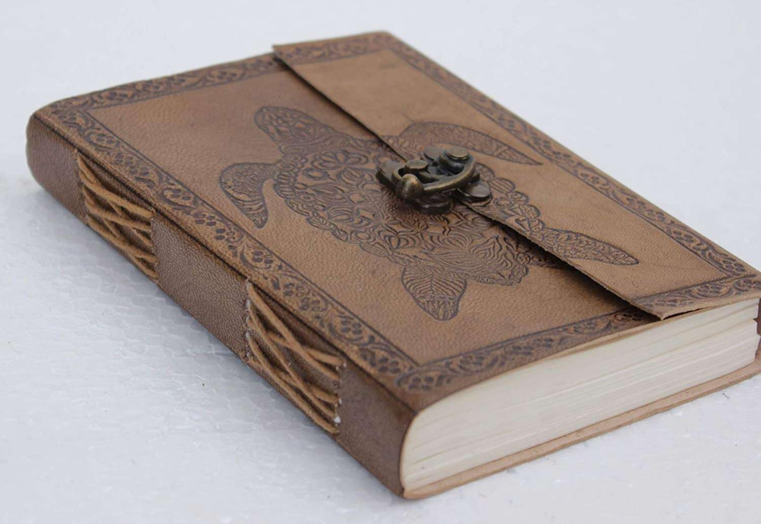 Leather Journal Diary with Metal Lock –...