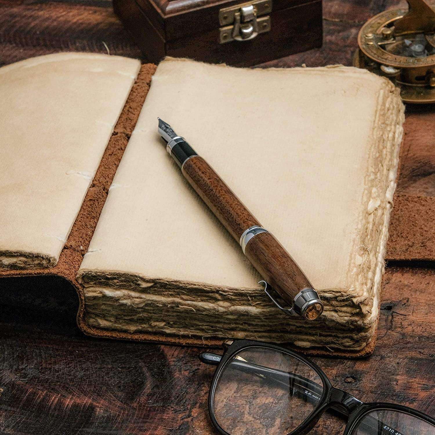 Genuine Leather Diary Handmade – Deckle Edge 200 Pages