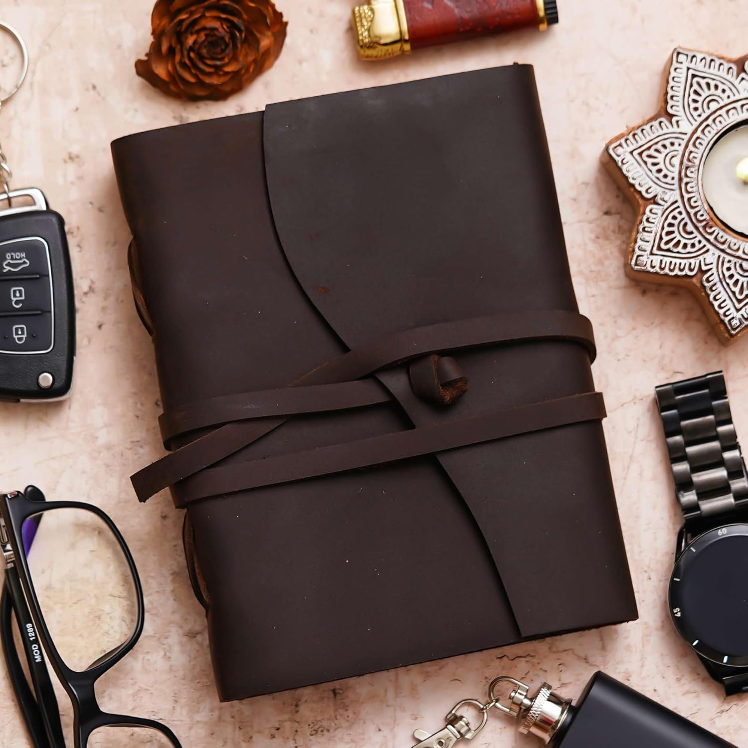 Vintage Handmade Genuine Leather Diary J...