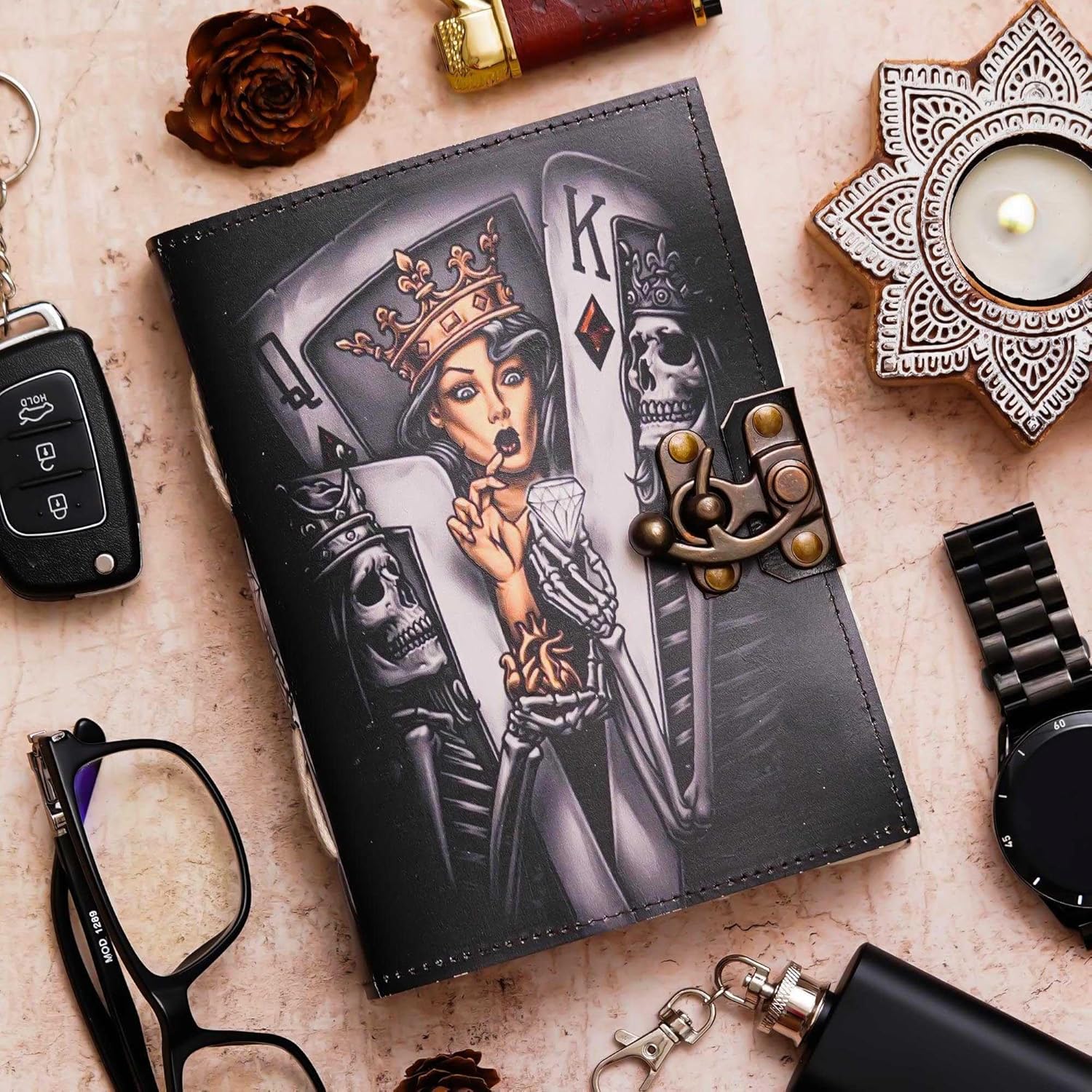 Vintage Handmade Genuine Leather Diary–...