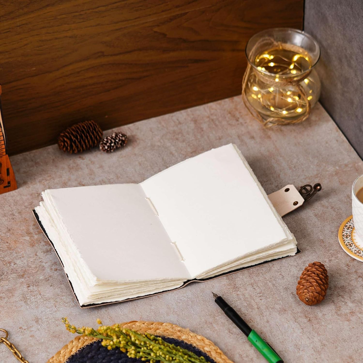 Vintage Handmade Genuine Leather Diary– 200 Unruled Pages