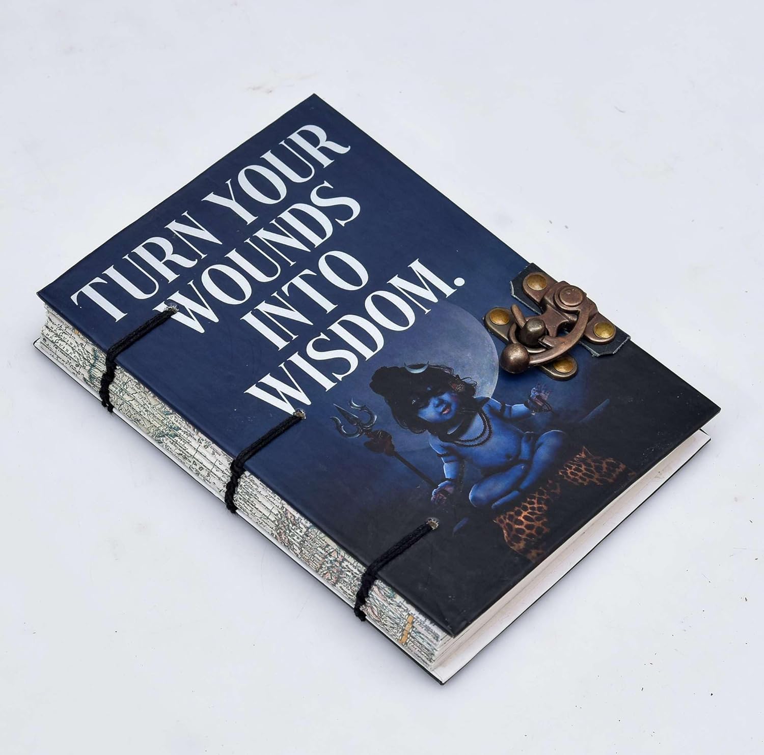 Handmade Printed Cardboard Journal Diary with Buckle Lock – Unruled