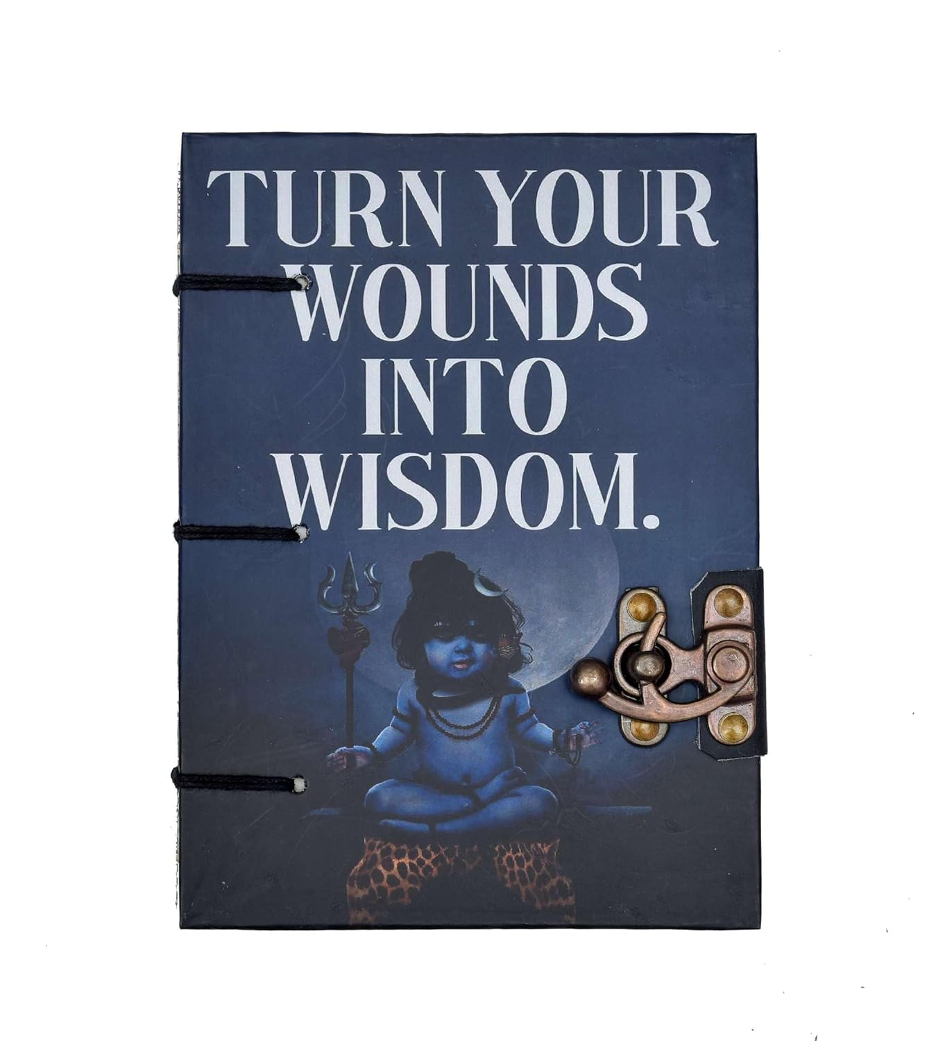 Handmade Printed Cardboard Journal Diary with Buckle Lock – Unruled