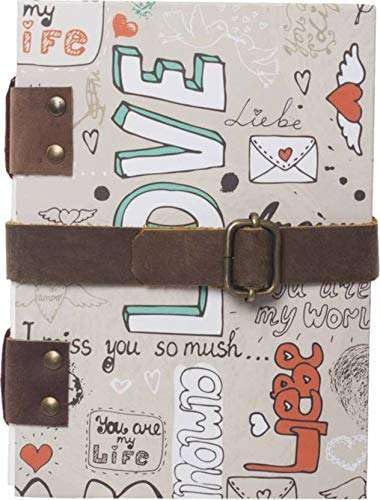 Handmade Printed Cardboard Journal Diary with String Closure – 200 Pages