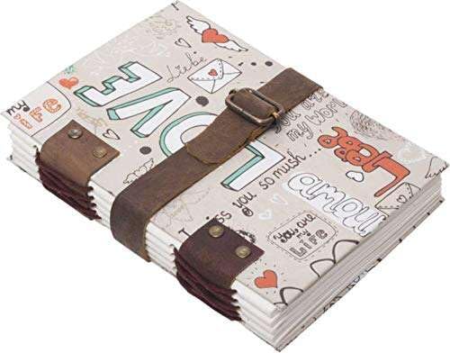 Handmade Printed Cardboard Journal Diary with String Closure – 200 Pages