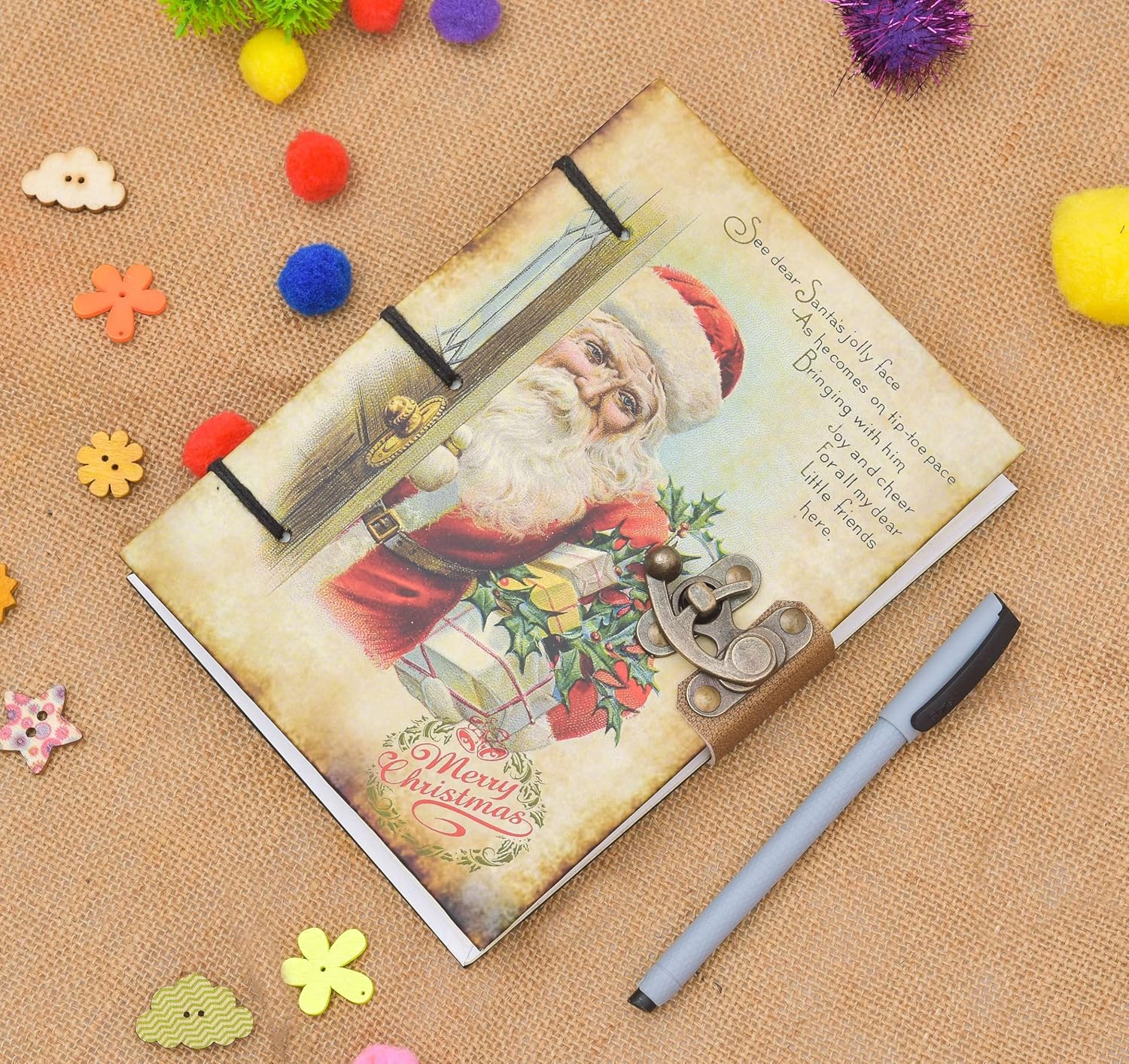 Vintage Genuine Leather Diary with White Pages 200 Sheets