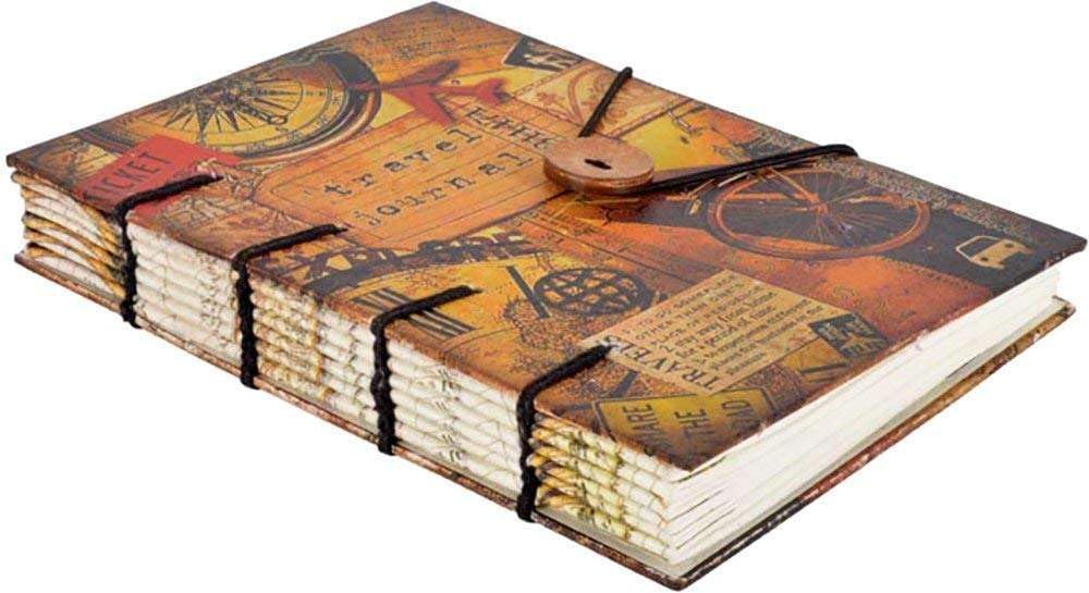 Handmade Buckle Lock Journal Unruled 200 Pages Vintage Style