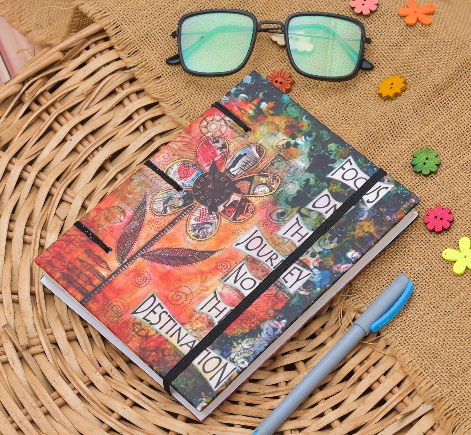 Vintage Style Handmade Buckle Lock Notebook for Daily Writing