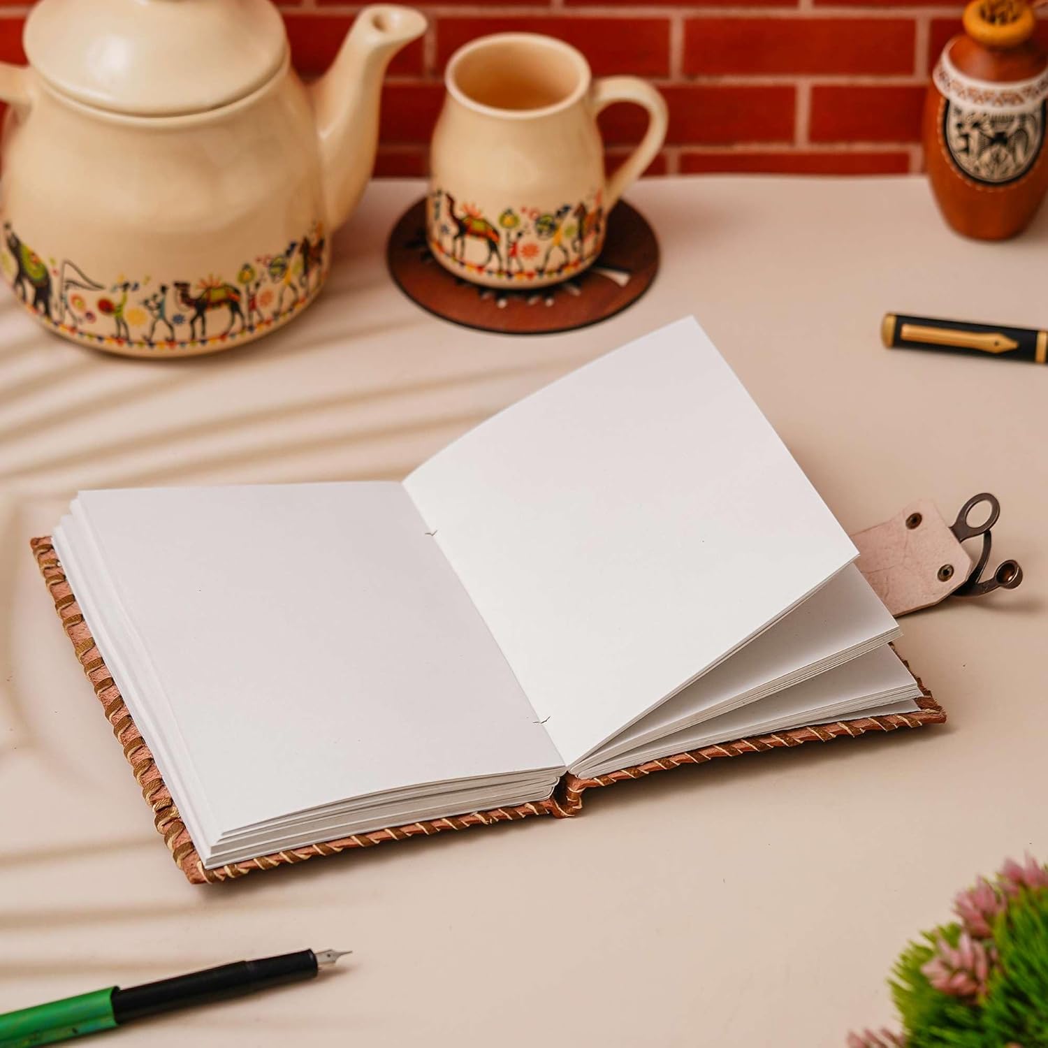 Vintage Handmade Genuine Leather Diary – 200 Unruled Pages