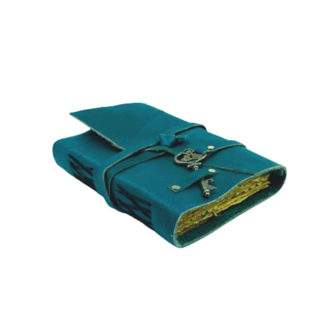 Genuine Leather Vintage Handmade Journal Deckle Edge Finish Blue Cover