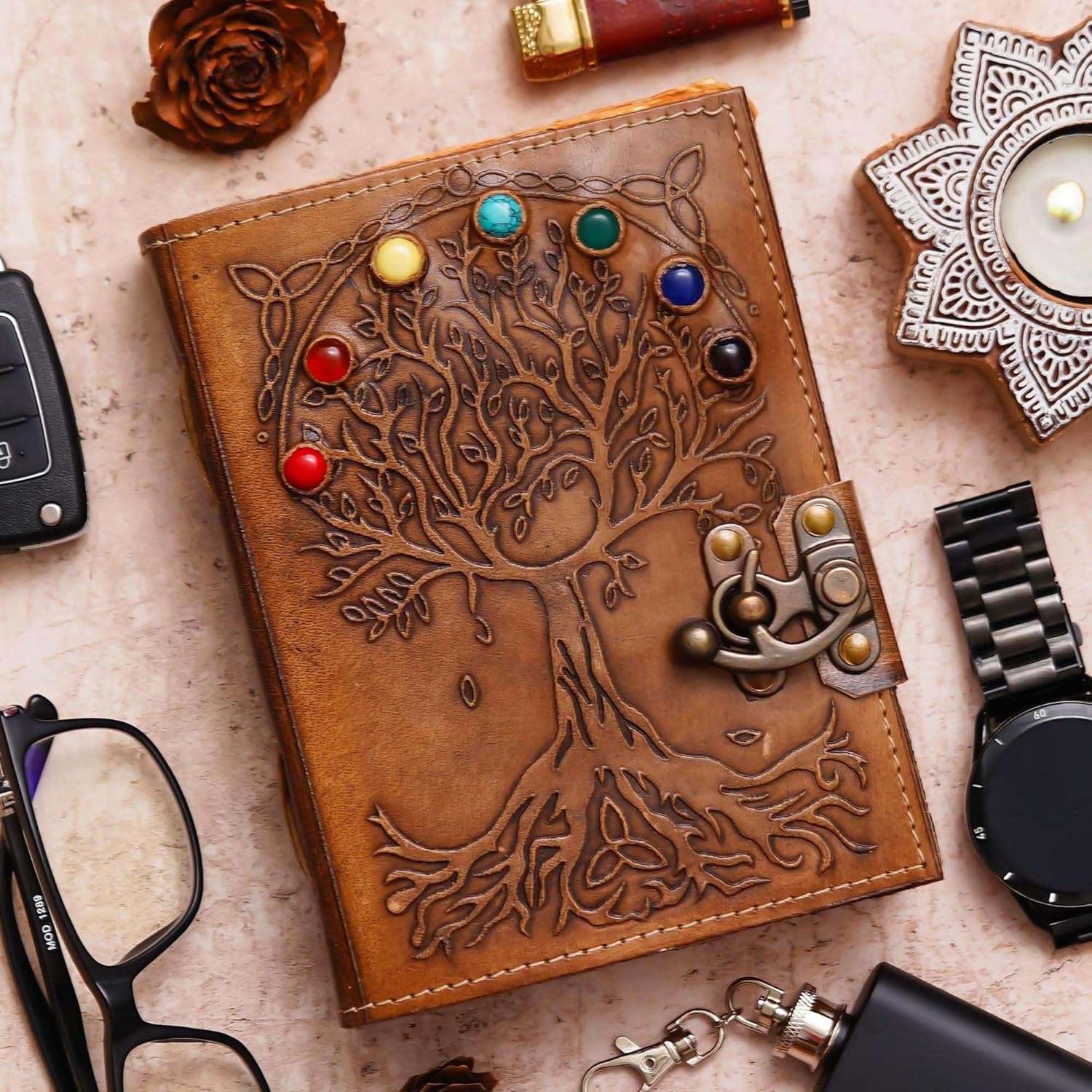 Vintage Handmade Genuine Leather Diary J...